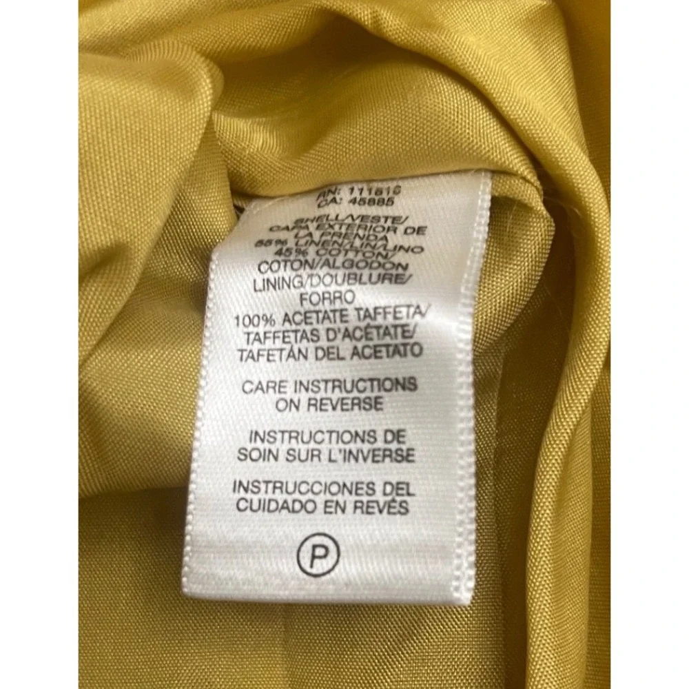 Michael Kors Y2K Vintage Mustard White Marble Print Sleeveless Sheath Dress SZ 6